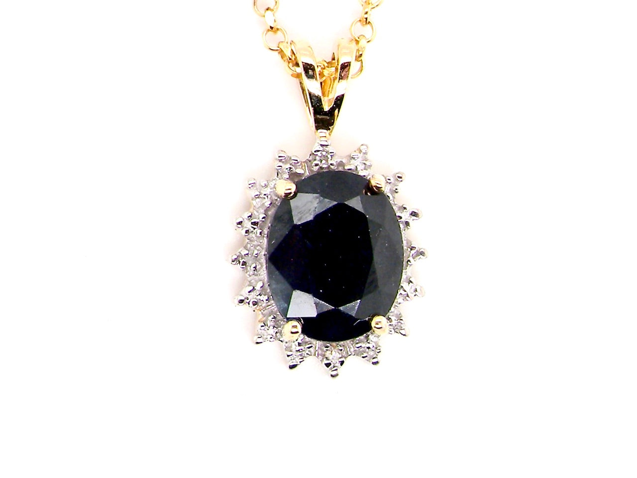 sapphire and diamond pendant