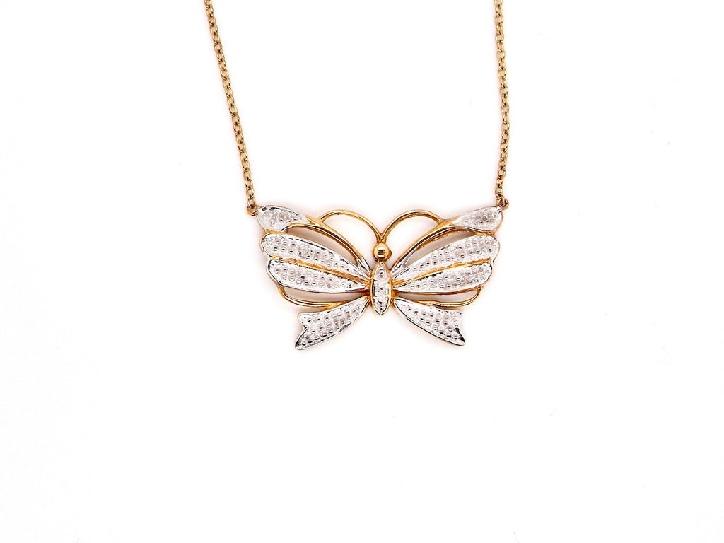 9 carat gold butterfly necklace