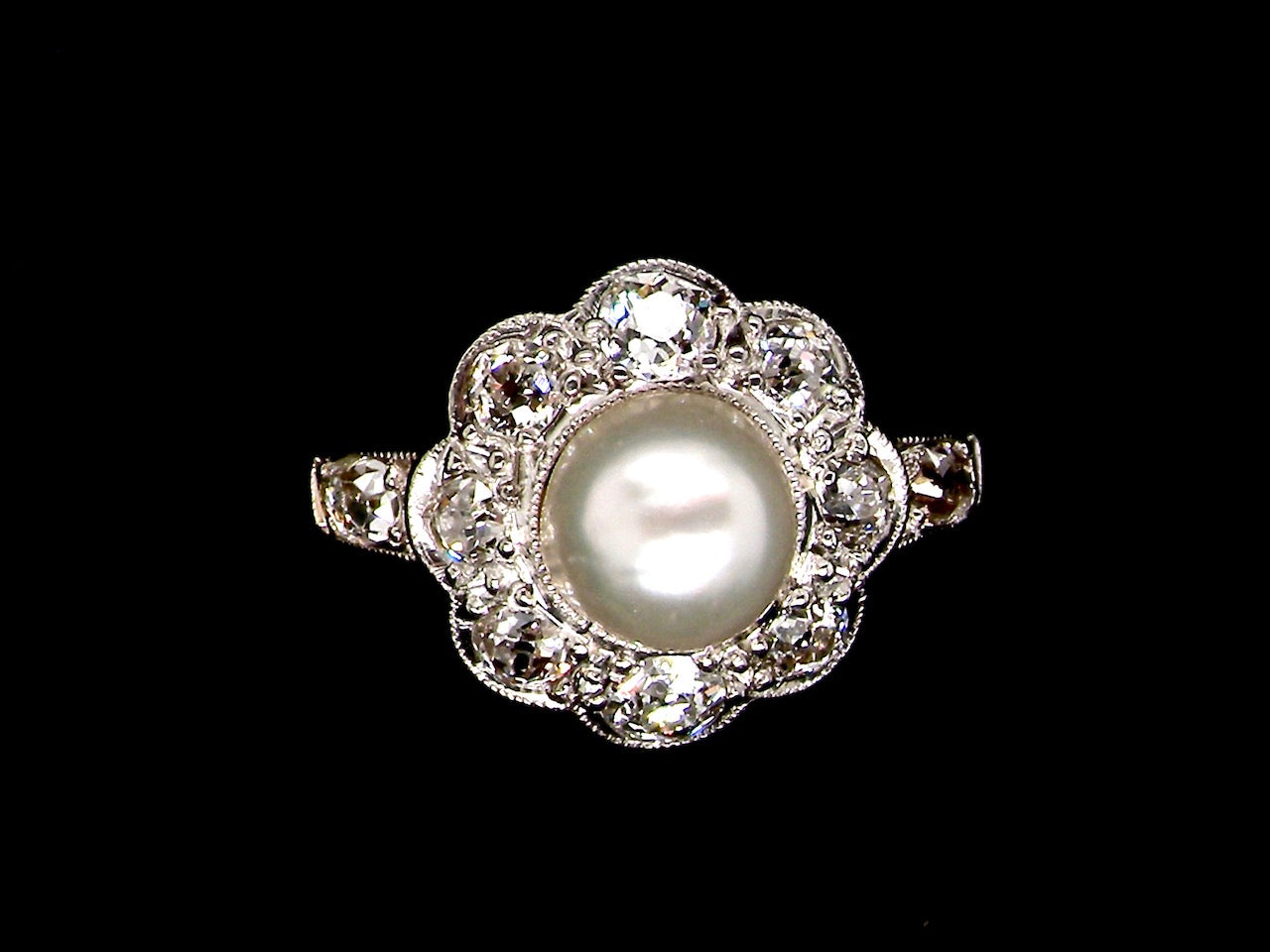 pearl and diamond cluster