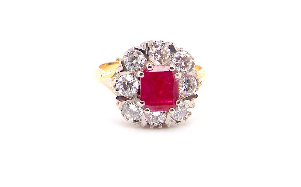 vintage ruby and diamond ring