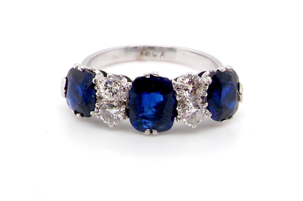 art deco vintage sapphire and diamond gem ring