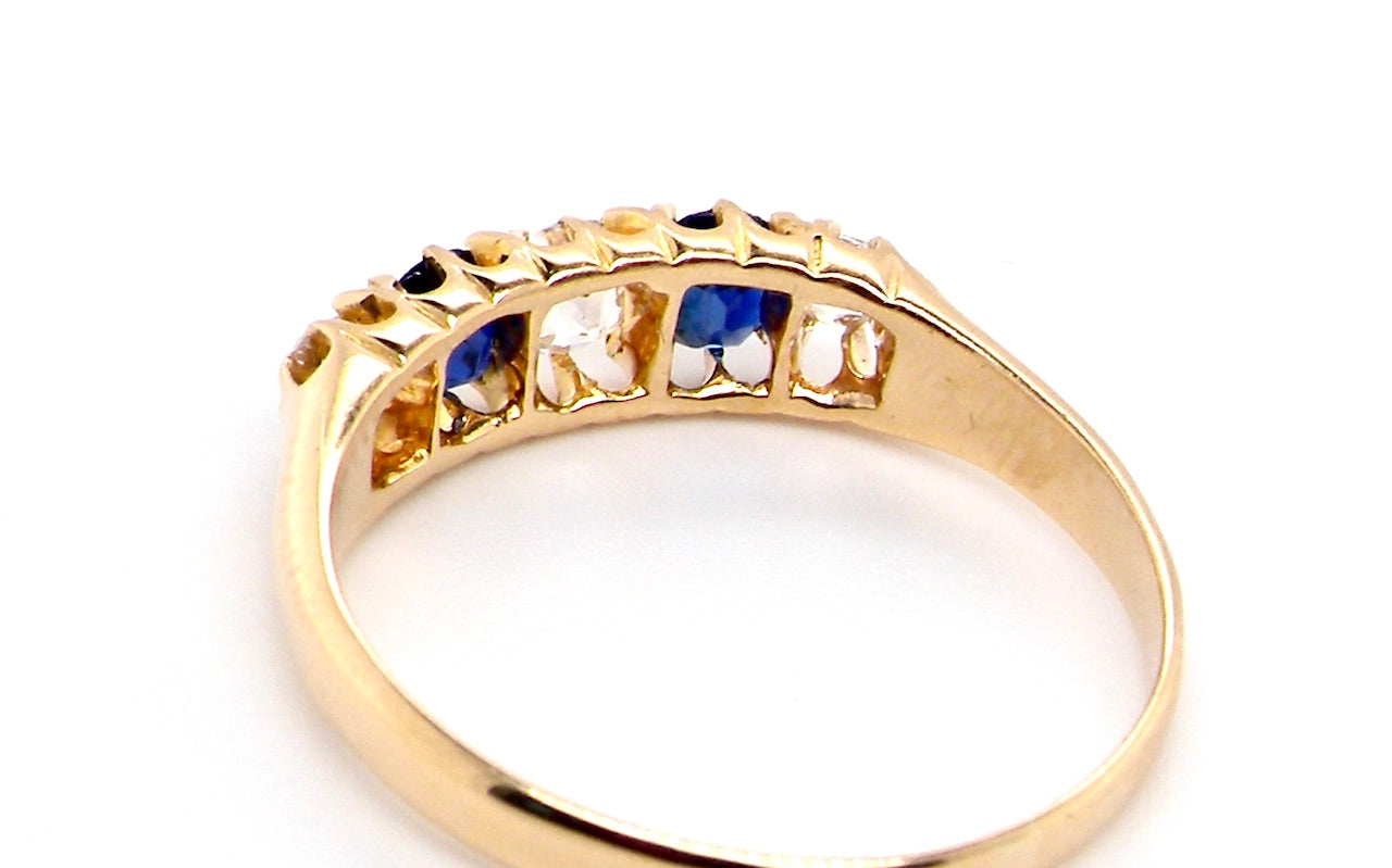 early 20th century sapphire and diamond ring