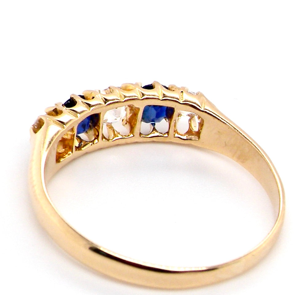 early 20th century sapphire and diamond ring