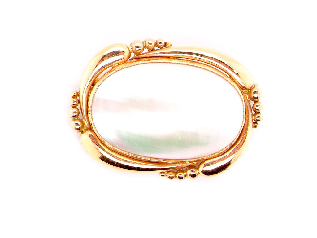 18 carat gold mabé pearl brooch