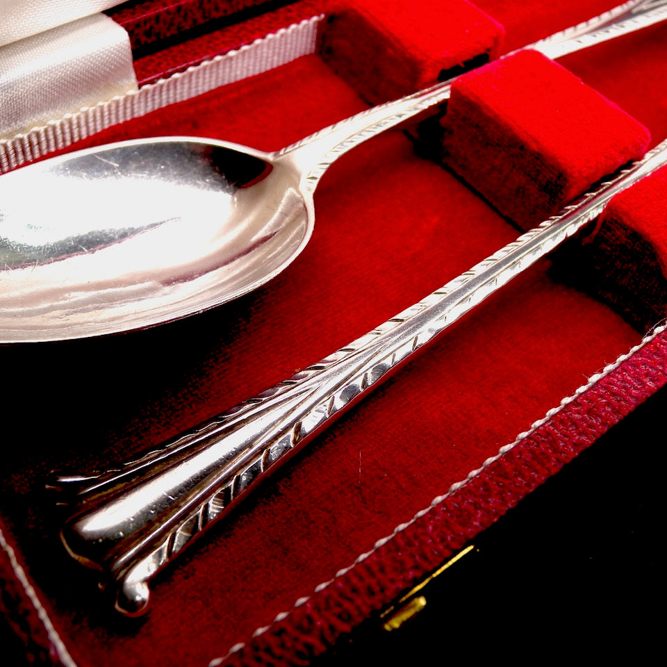 antique silver fork and spoon set