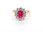 ruby and diamond cluster ring