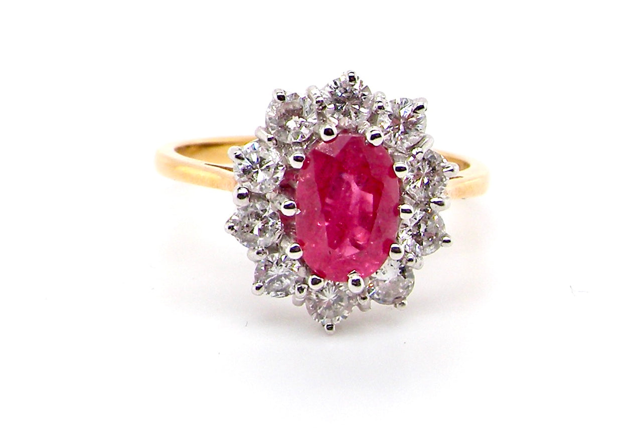 Vintage ruby and diamond ring