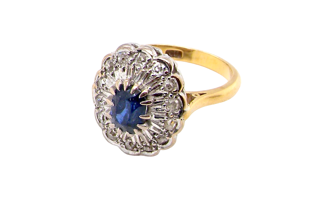 vintage sapphire and diamond ring