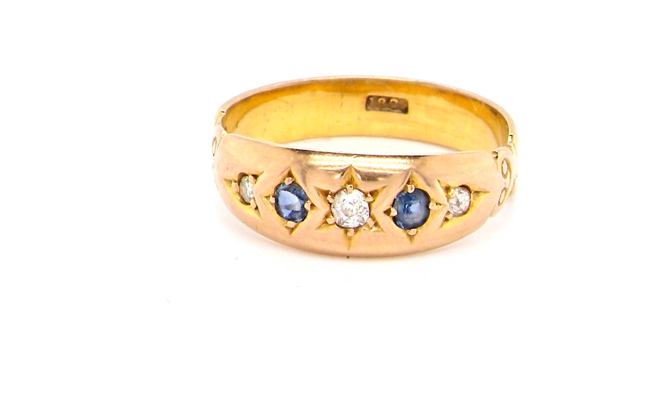 Victorian sapphire and diamond ring