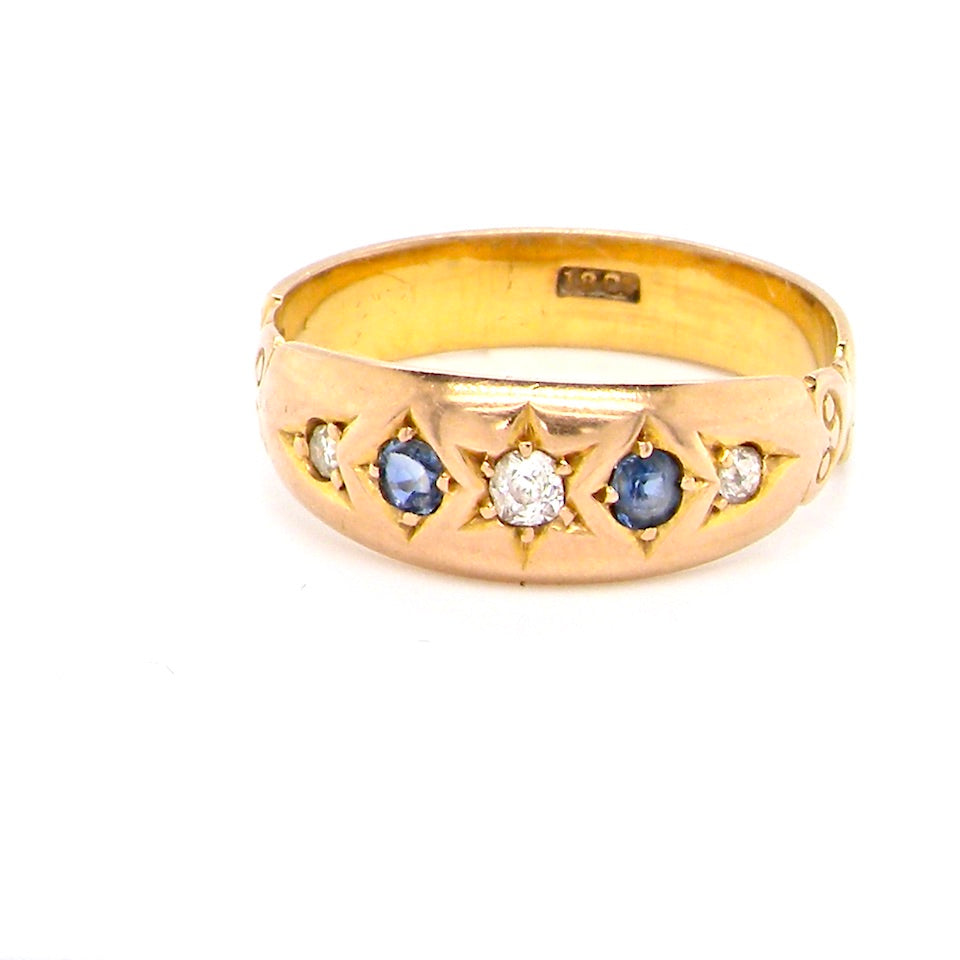 Victorian sapphire and diamond ring