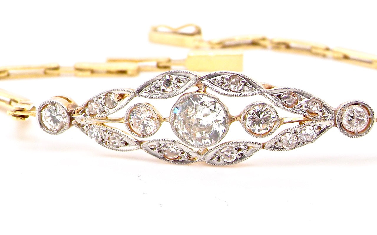 Edwardian gold diamond bracelet