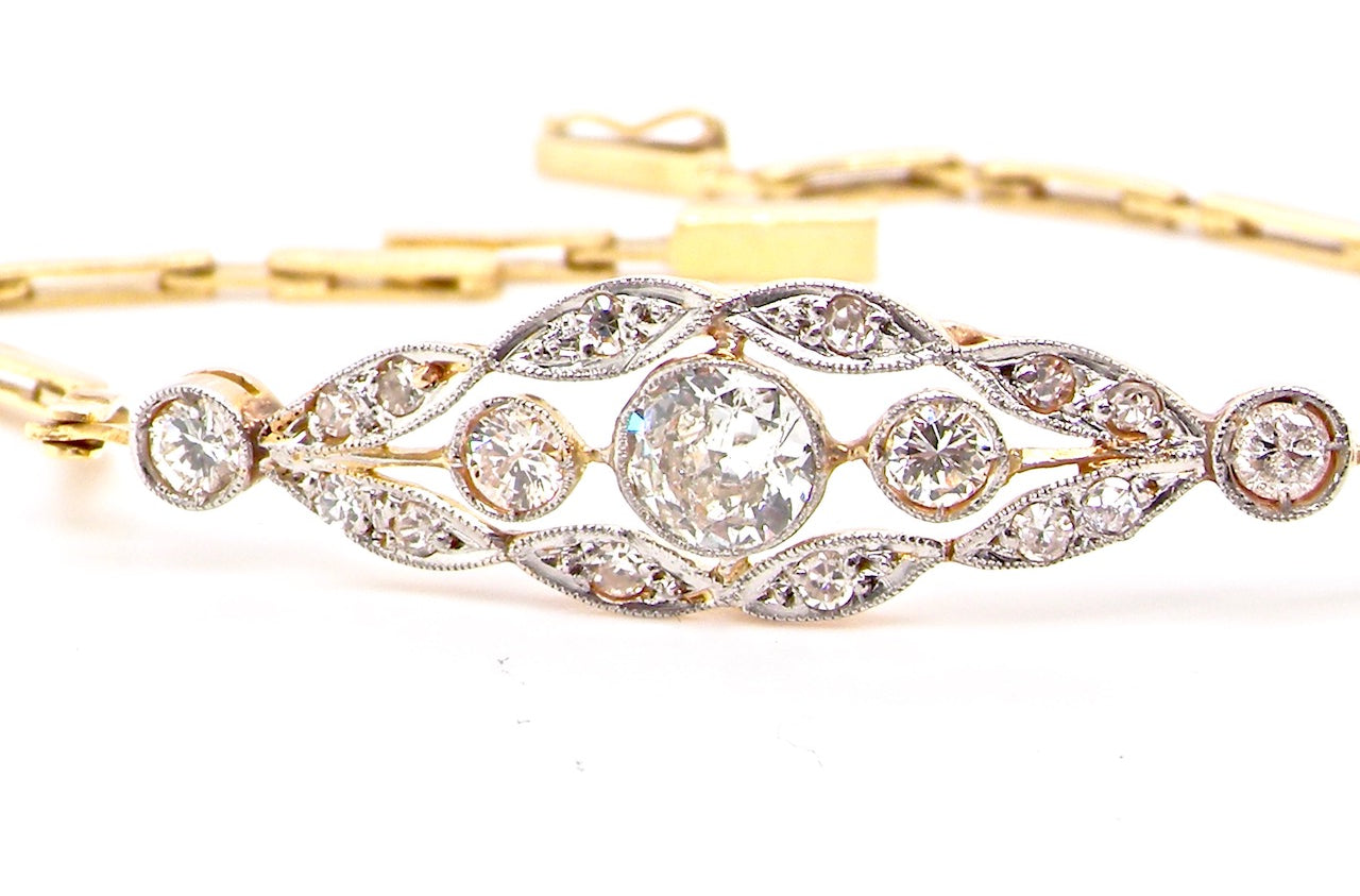Edwardian gold diamond bracelet