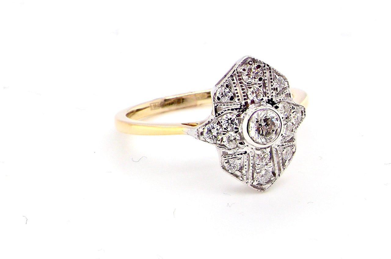 new Art Deco style diamond cluster ring