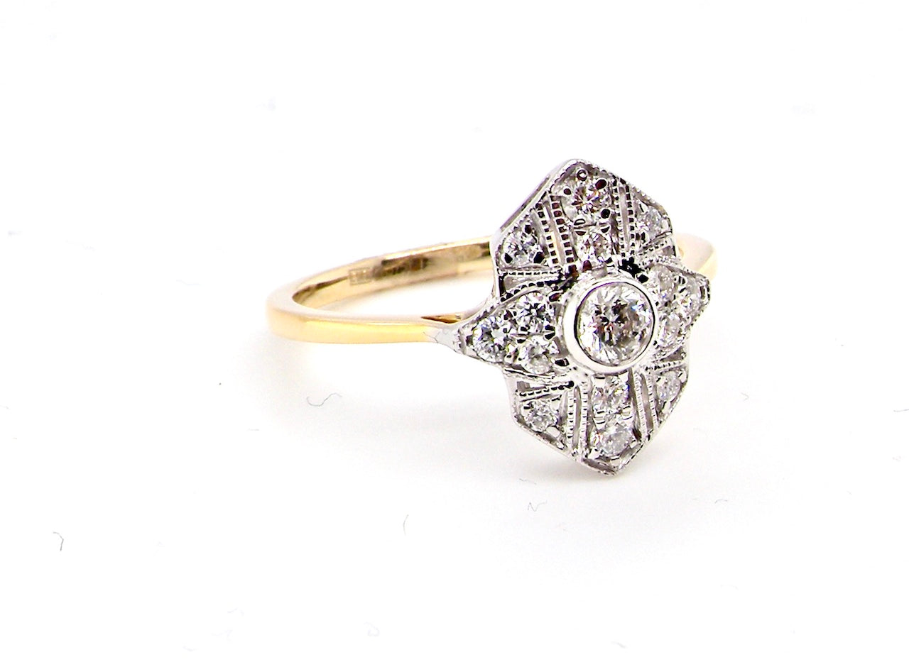new Art Deco style diamond cluster ring