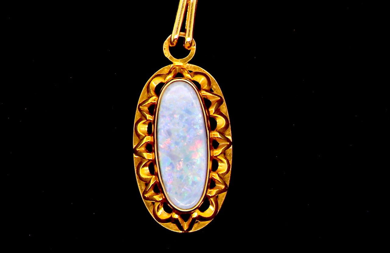 Gold opal pendant