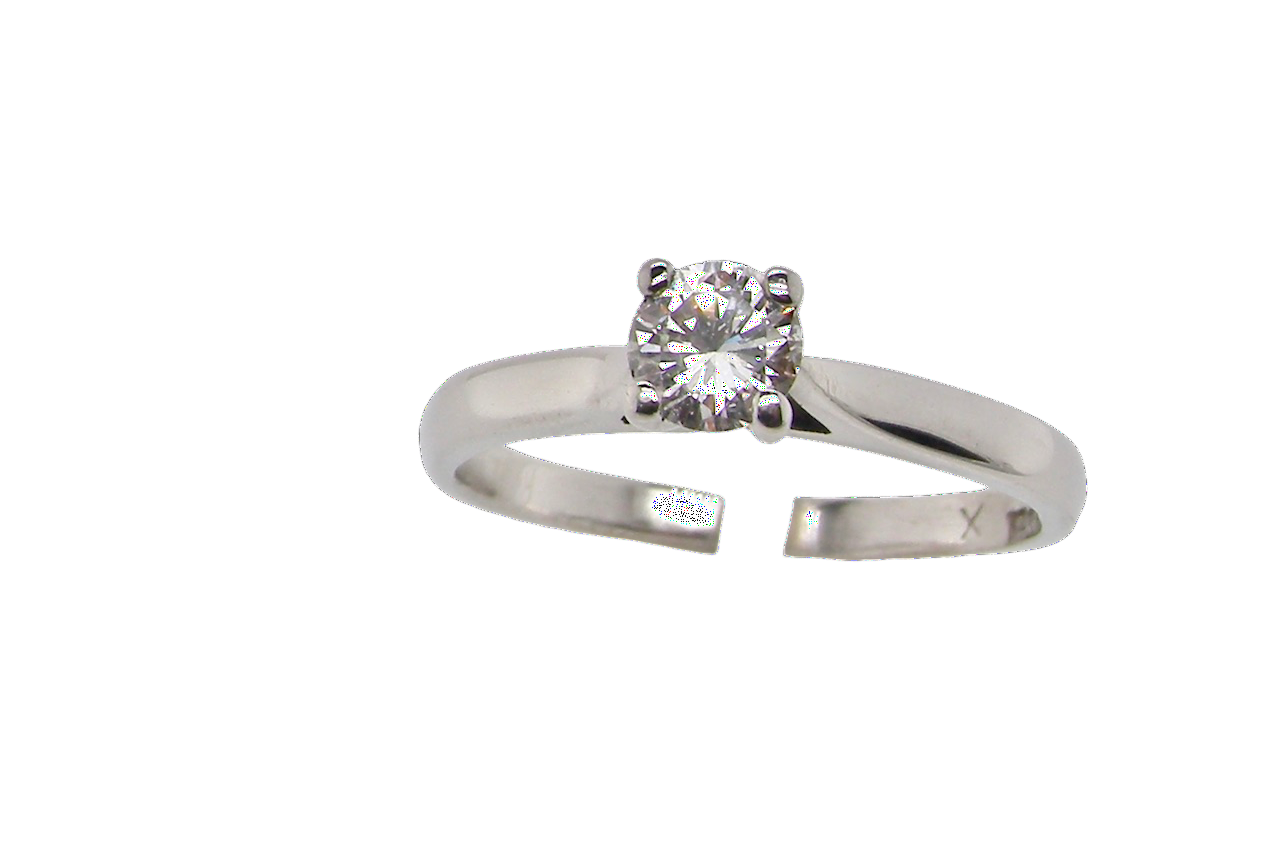 palladium solitaire diamond ring