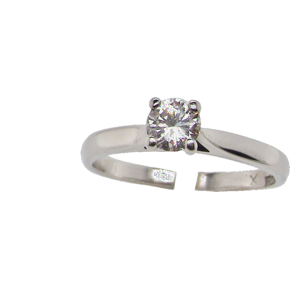 palladium solitaire diamond ring