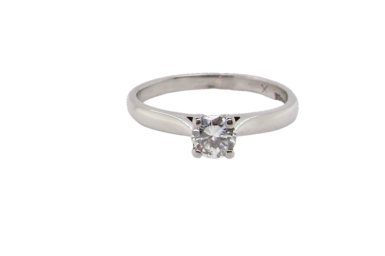 vintage palladium solitaire diamond ring