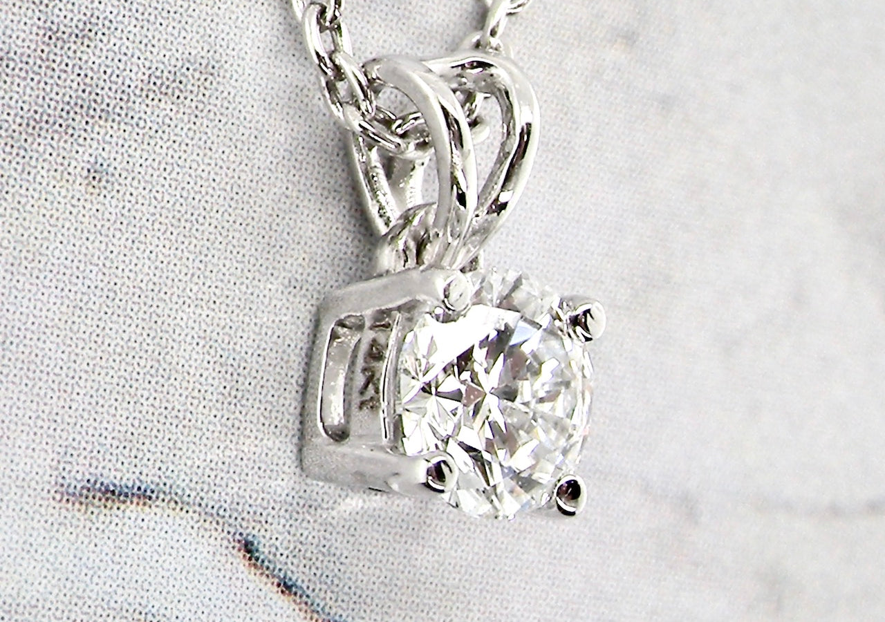 half carat diamond pendant vintage