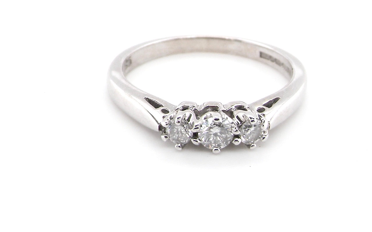 vintage three stone diamond ring
