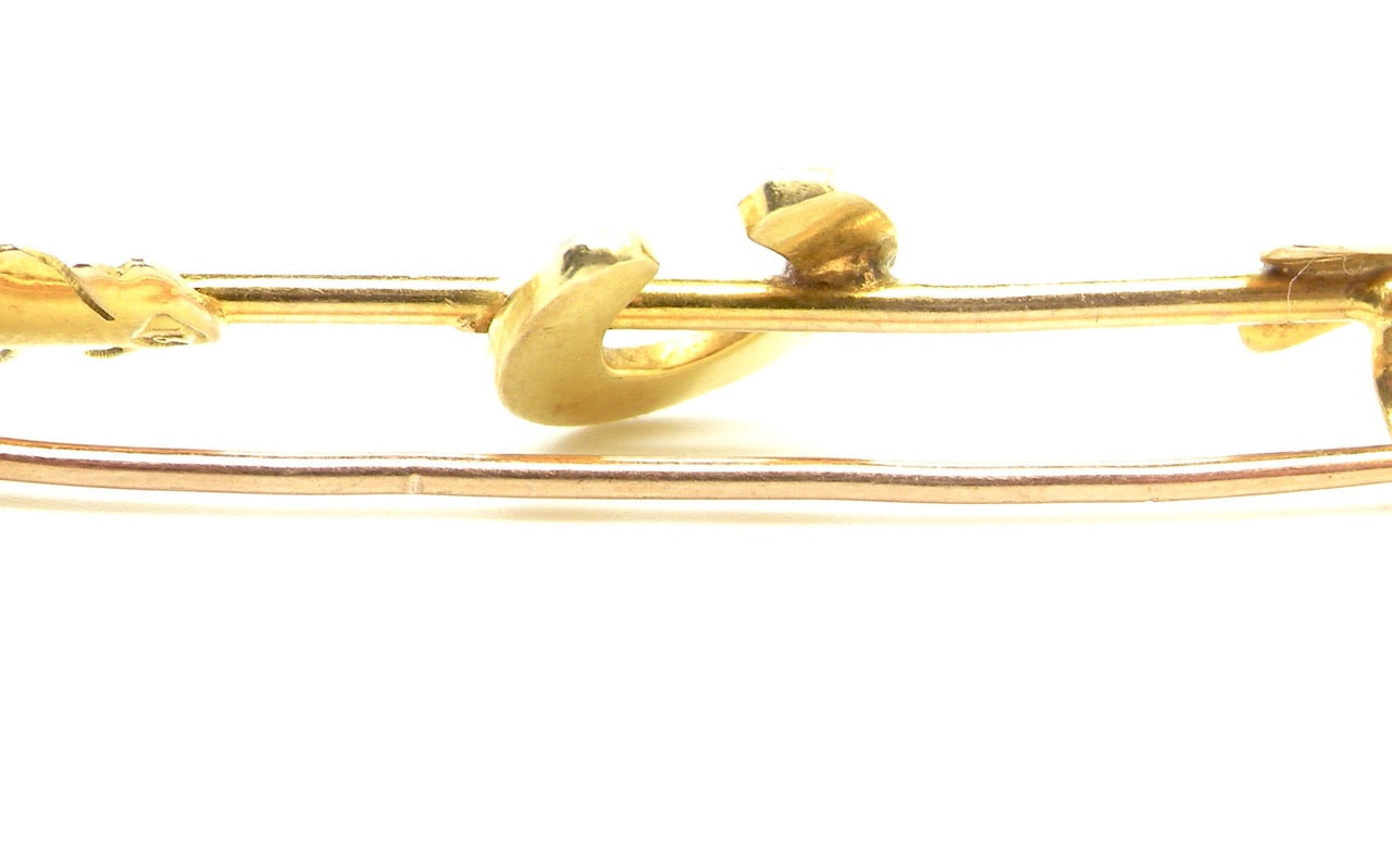 early 20th century antique pearl bar brooch