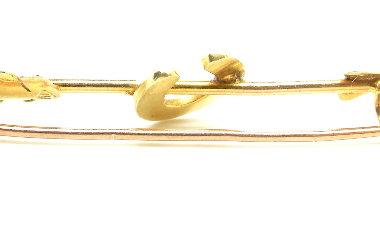 early 20th century antique pearl bar brooch
