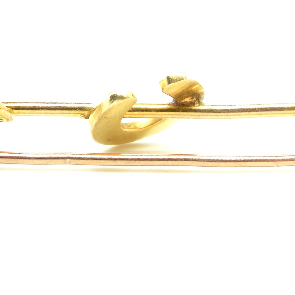 early 20th century antique pearl bar brooch