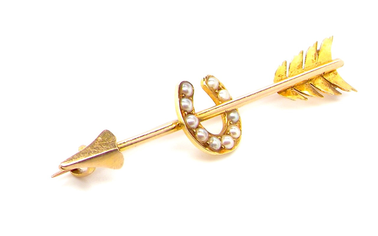 antique pearl bar brooch