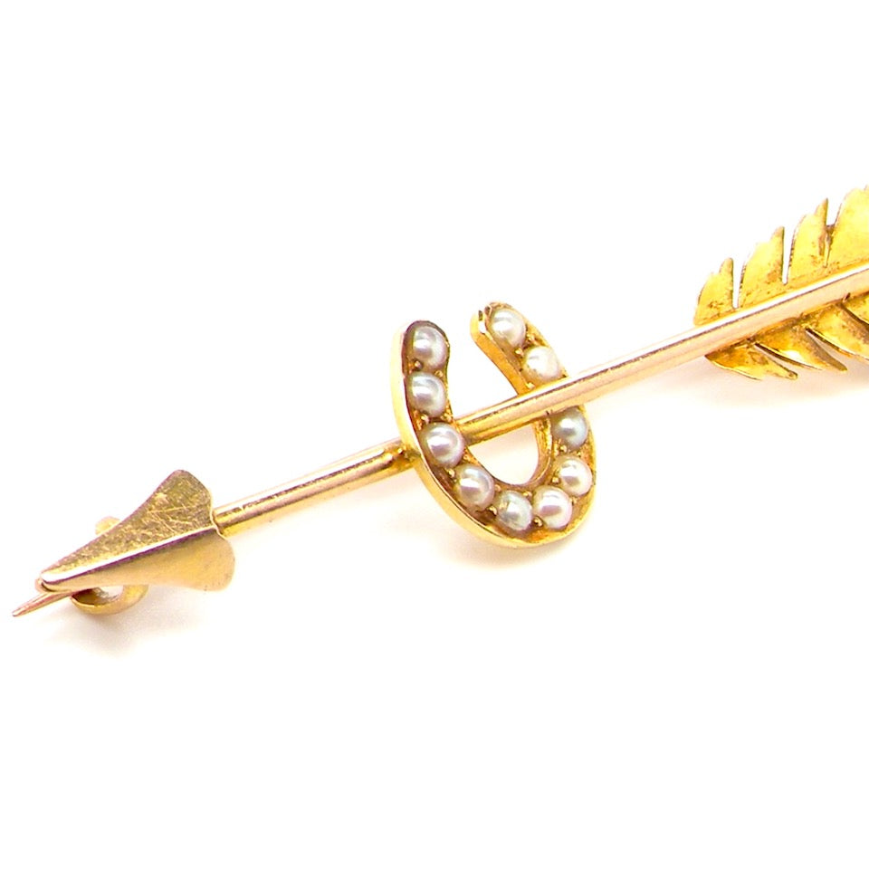 antique pearl bar brooch