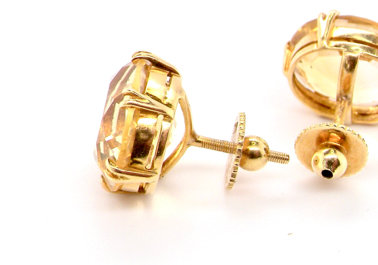 vintage yellow citrine earrings