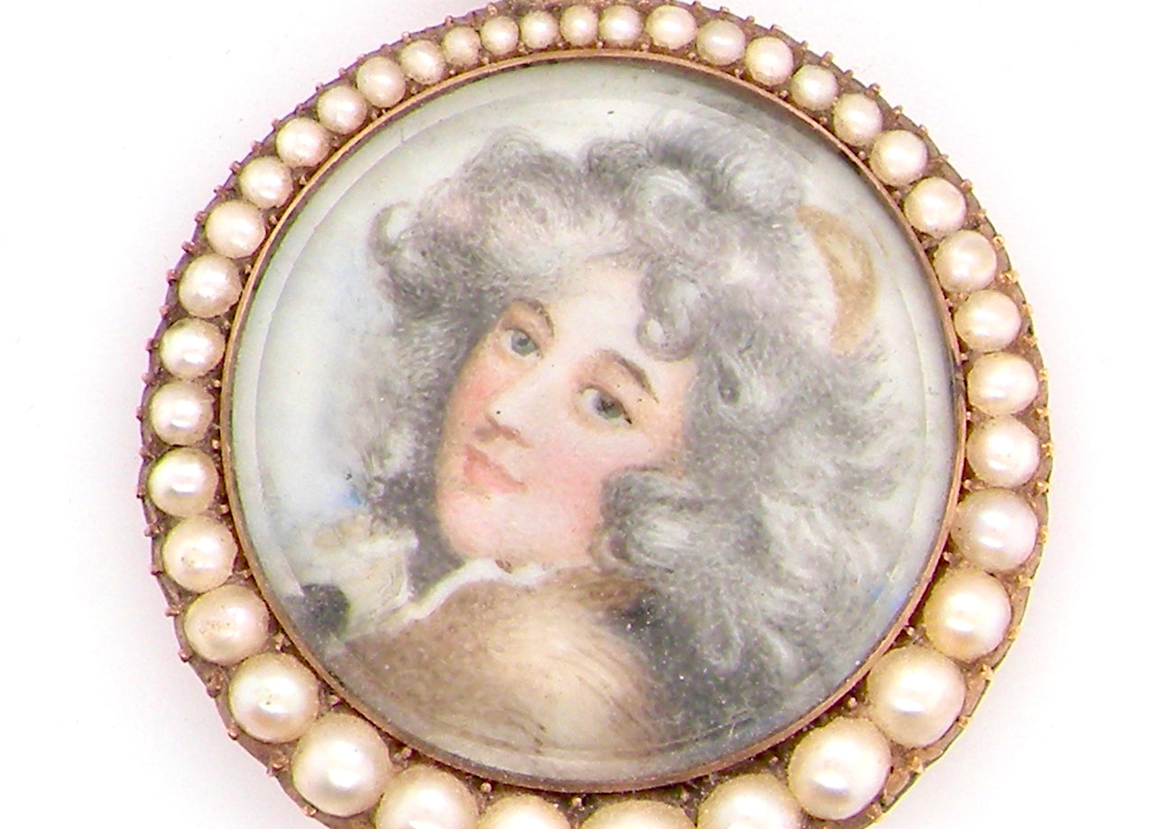Georgian antique miniature portrait pendant