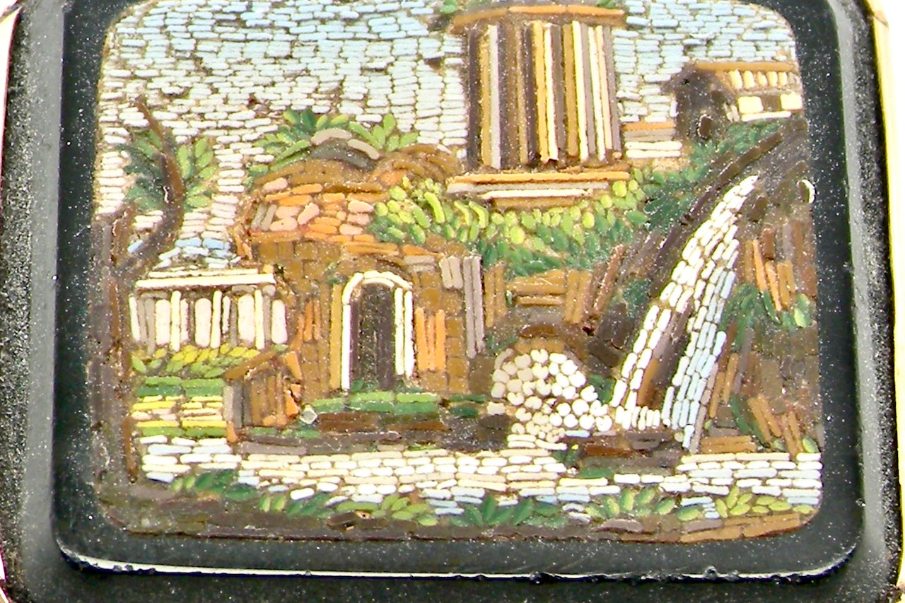 Victorian Italian micro mosaic brooch