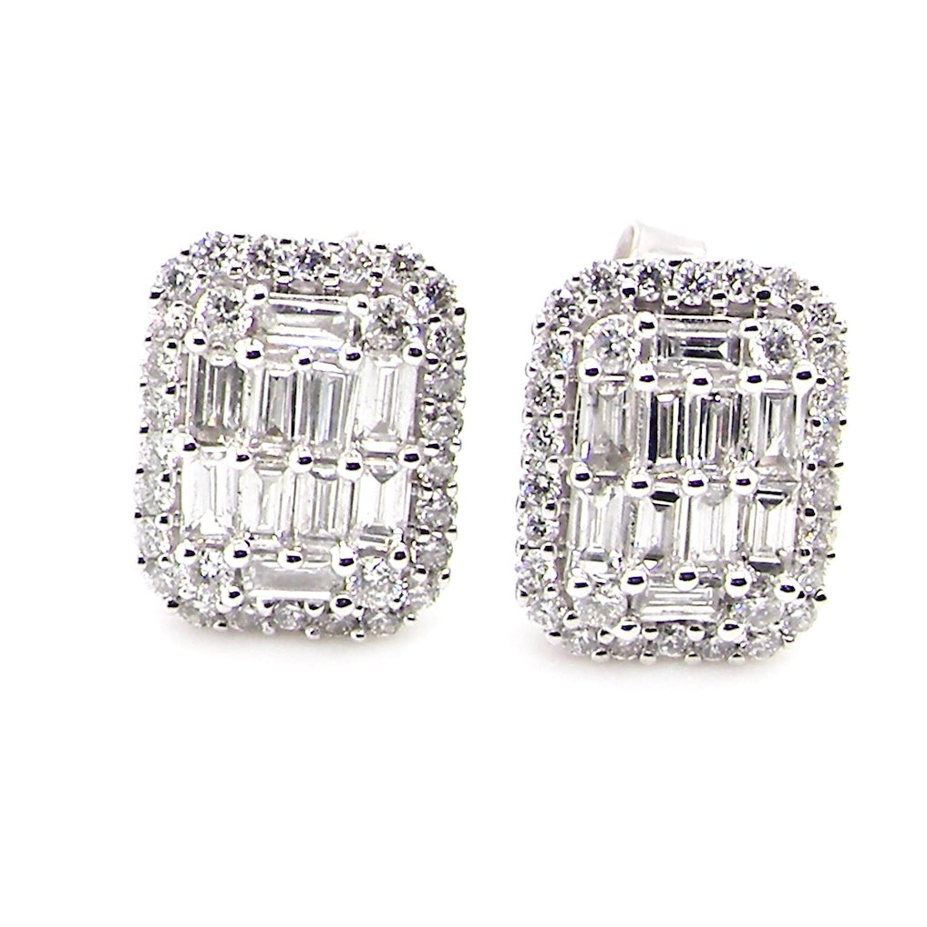 new 3/4 carat diamond cluster earrings