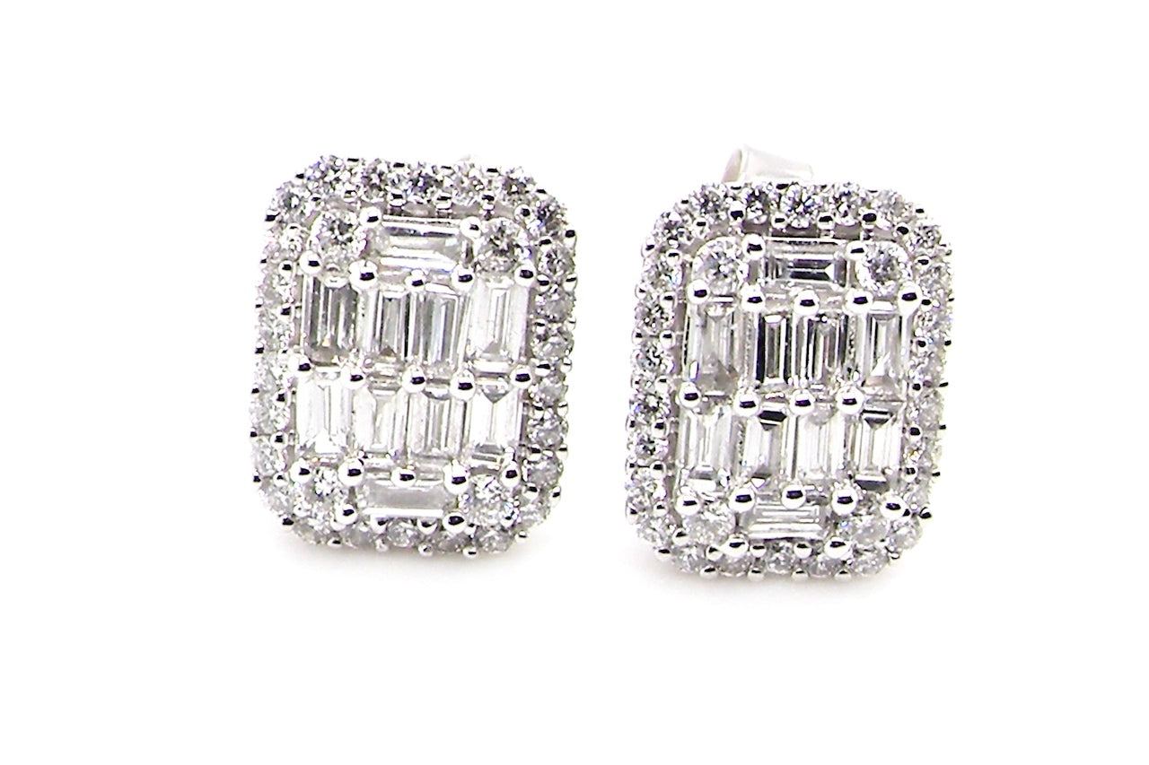 new 3/4 carat diamond cluster earrings