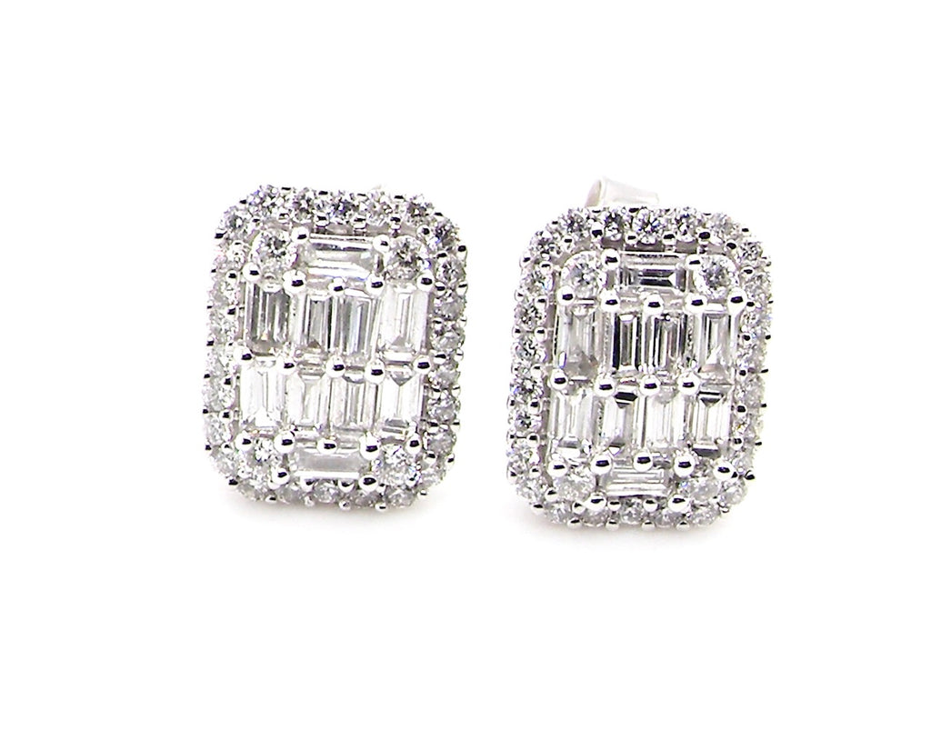 new  3/4 carat diamond cluster earrings