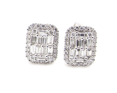 new  3/4 carat diamond cluster earrings