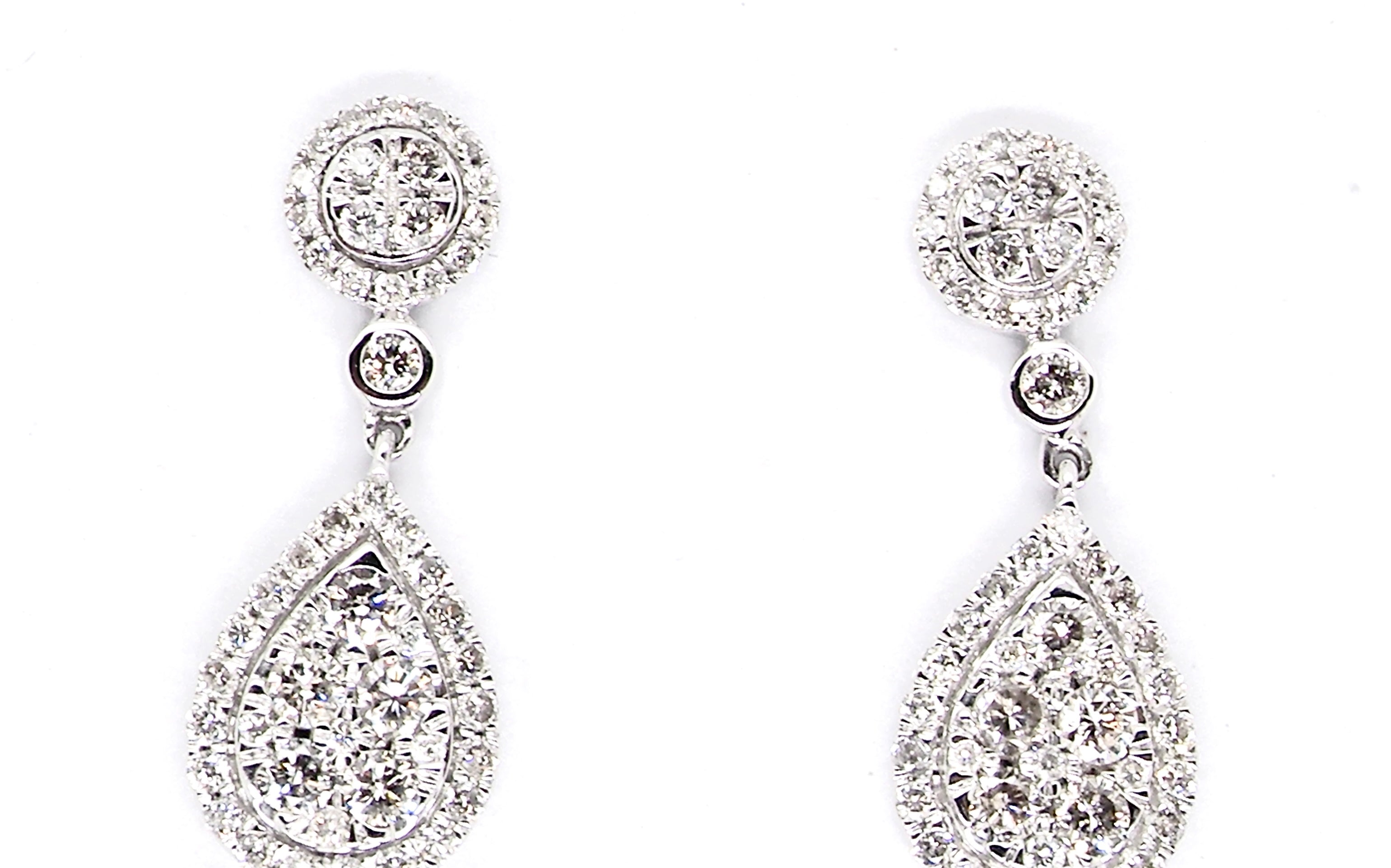 new pear shaped drop cluster earrings
