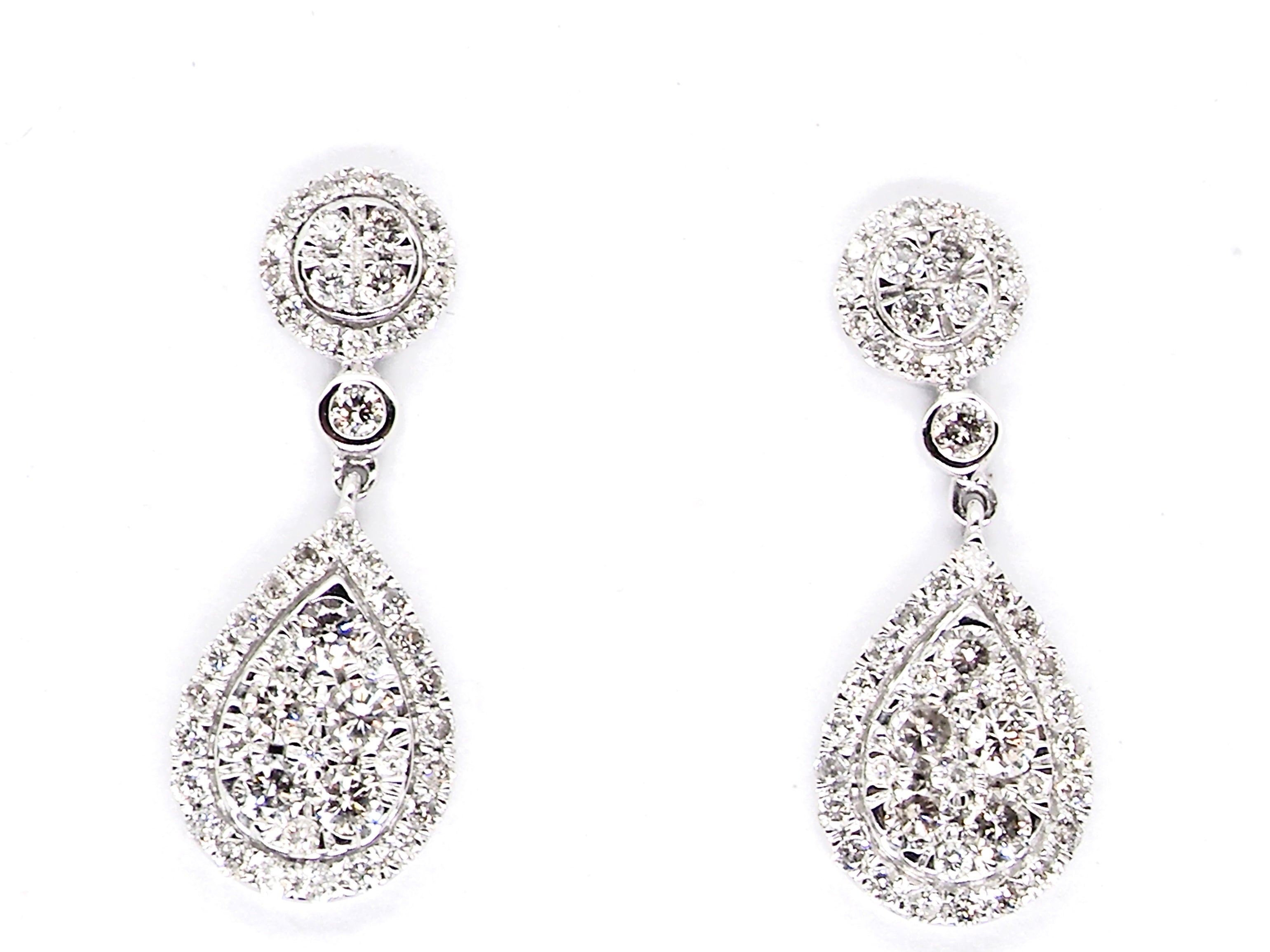 new pear shaped drop cluster earrings