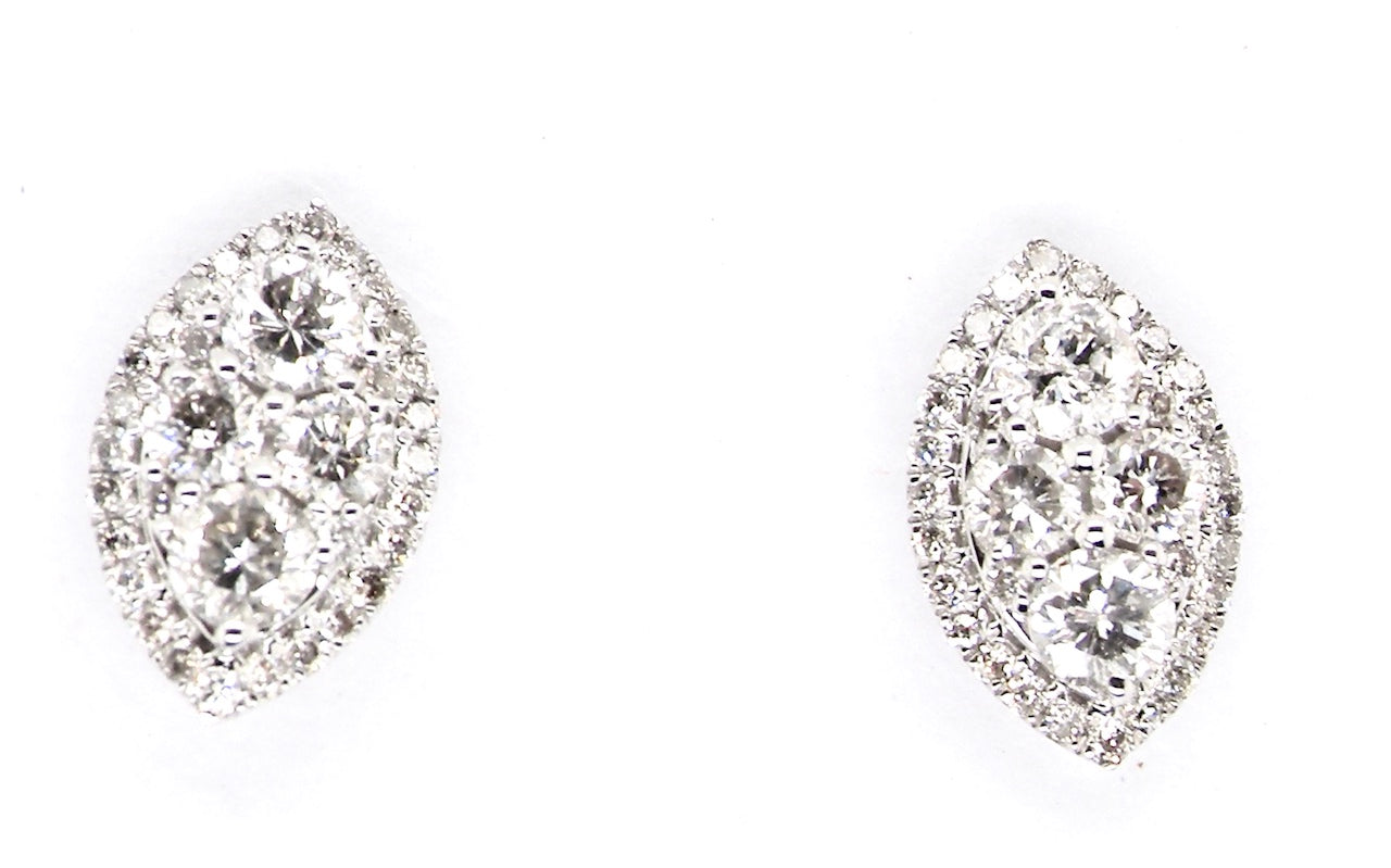 new navette shaped diamond cluster earrings