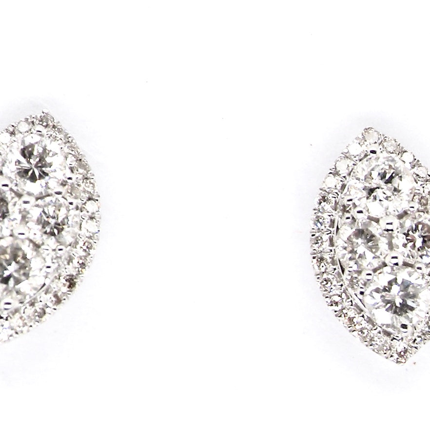 new navette shaped diamond cluster earrings