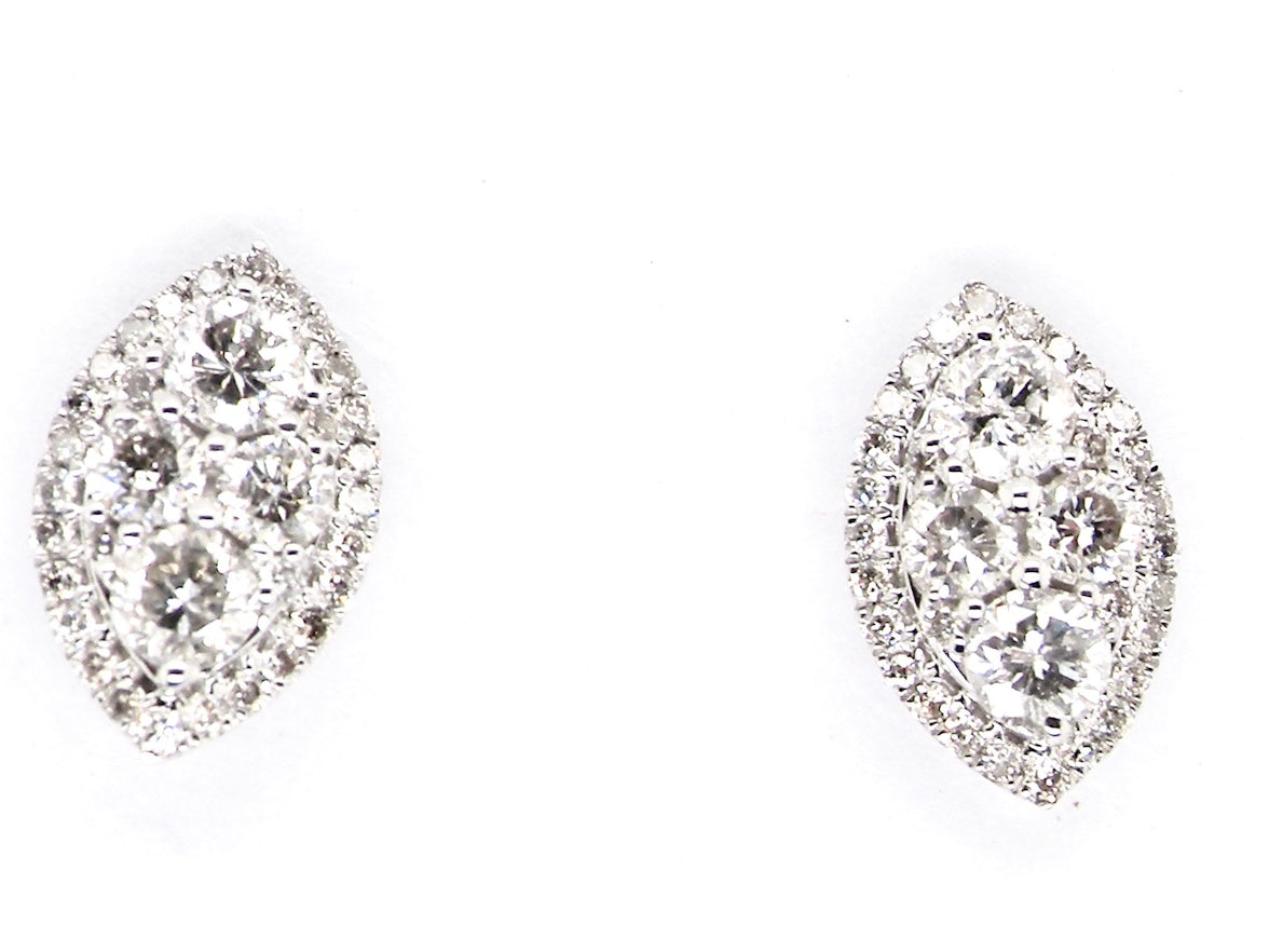 new navette shaped diamond cluster earrings