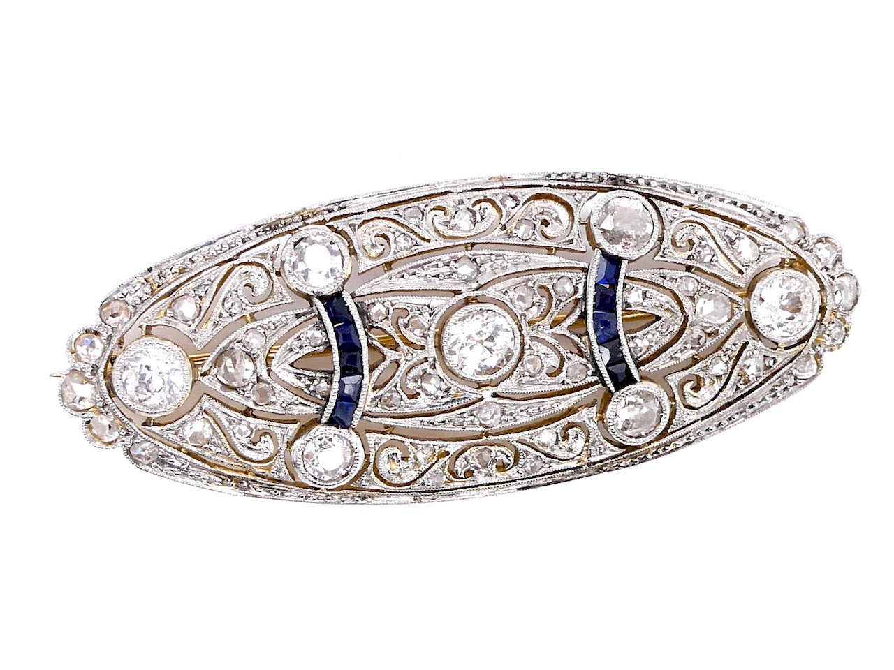Edwardian sapphire and diamond brooch