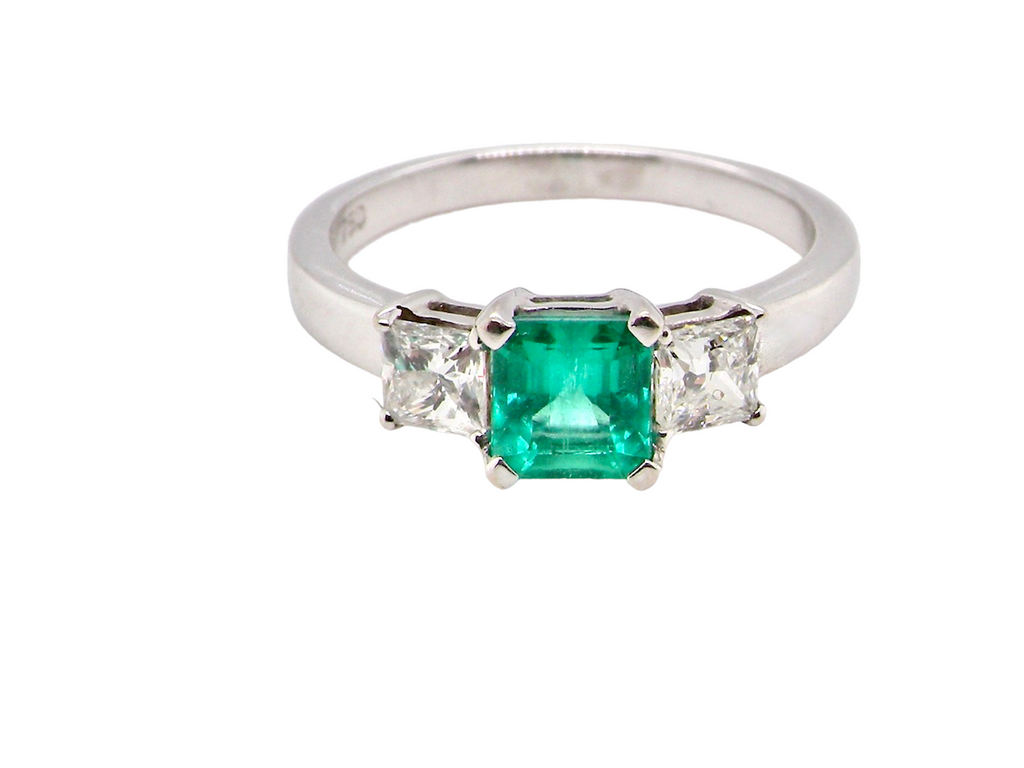 Emerald and Diamond Three/Five Stone Rings