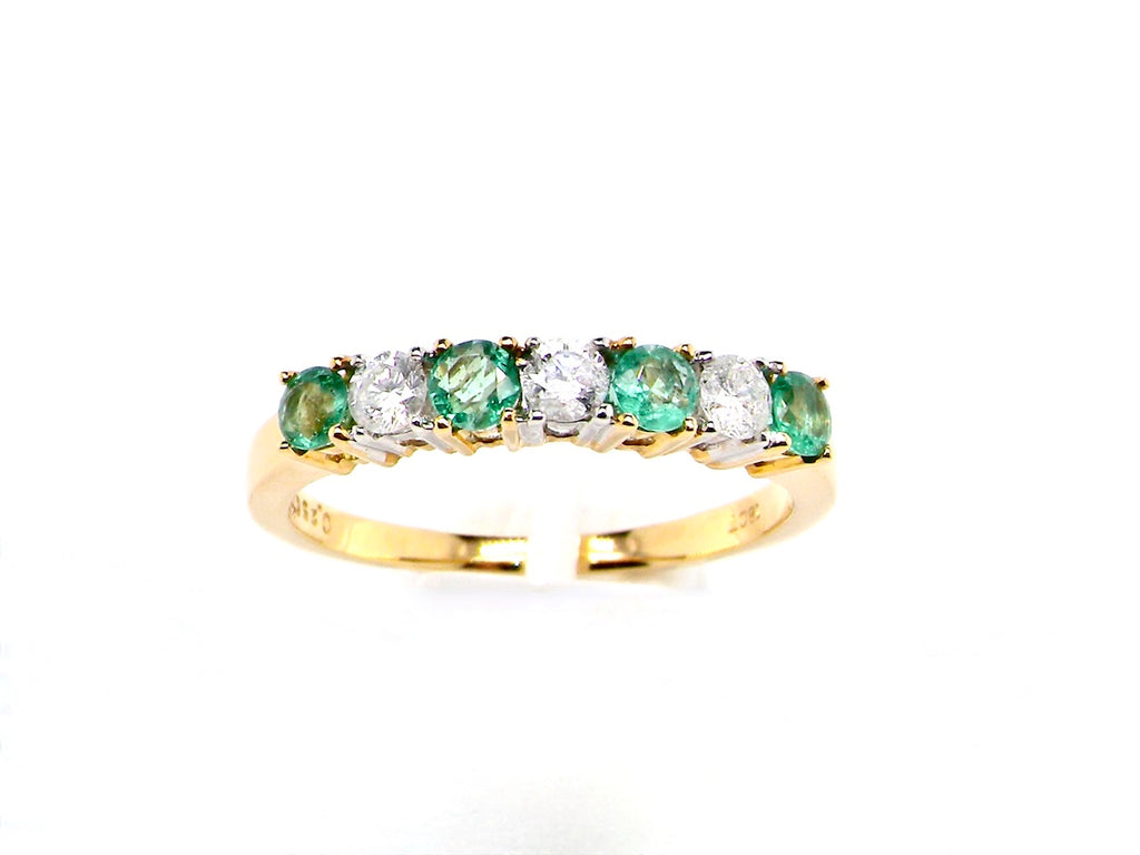 Emerald and Diamond Eternity Rings