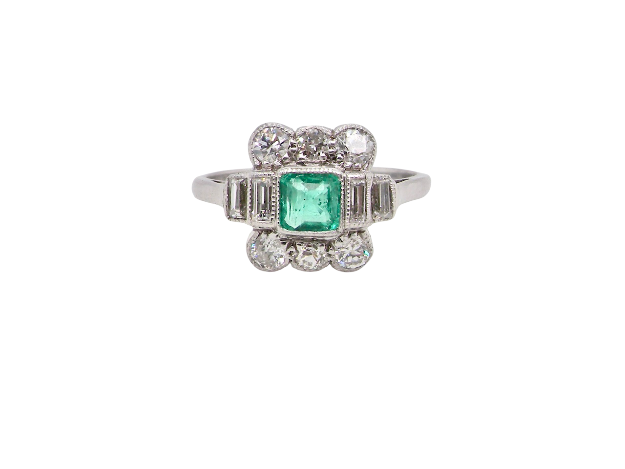 An Art Deco Emerald and Diamond ring