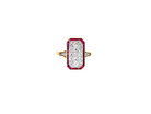 ❤︎ 1-A beautiful Art Deco Ruby and Diamond ring