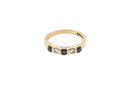 18-carat gold half-hoop eternity ring, set with&nbsp;three round sapphires