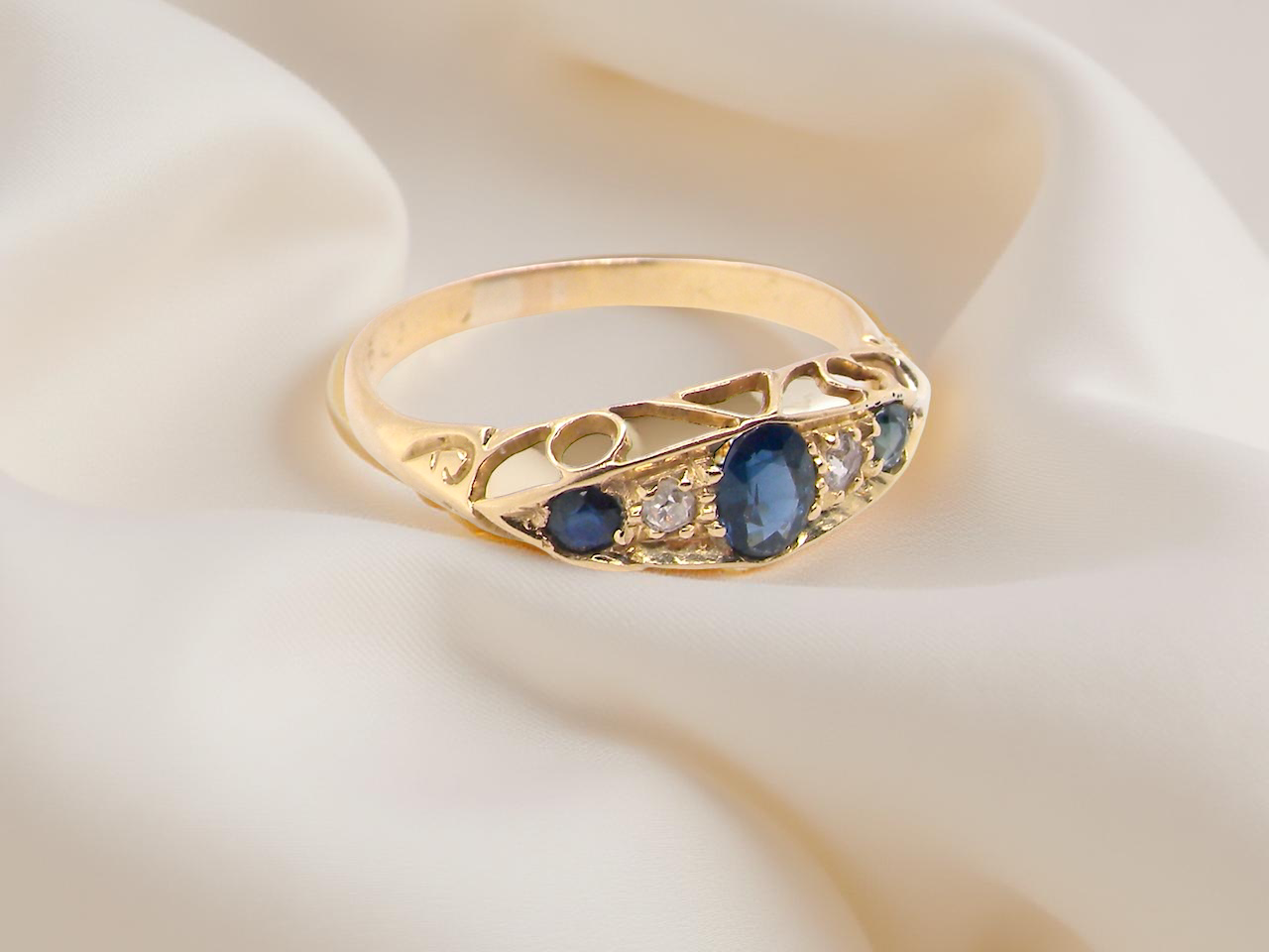 An antique Sapphire and Diamond ring