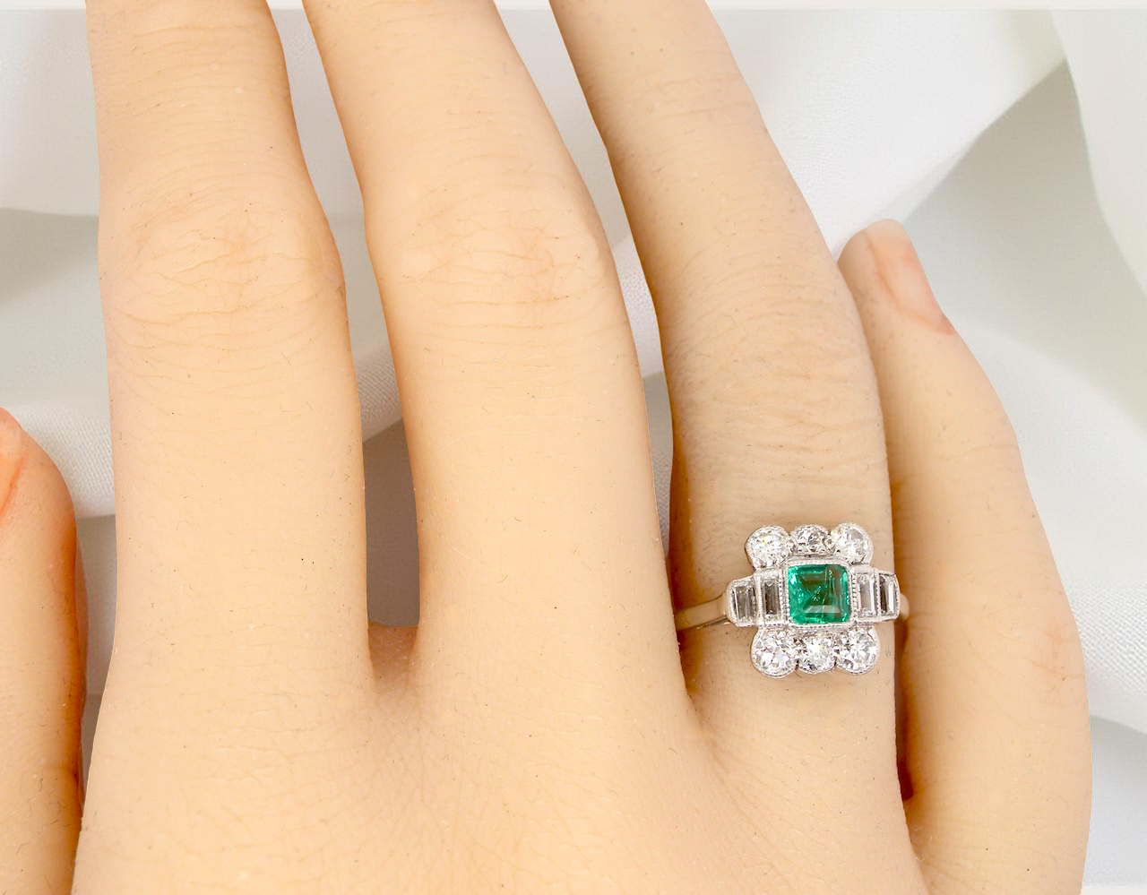 An Art Deco Emerald and Diamond ring