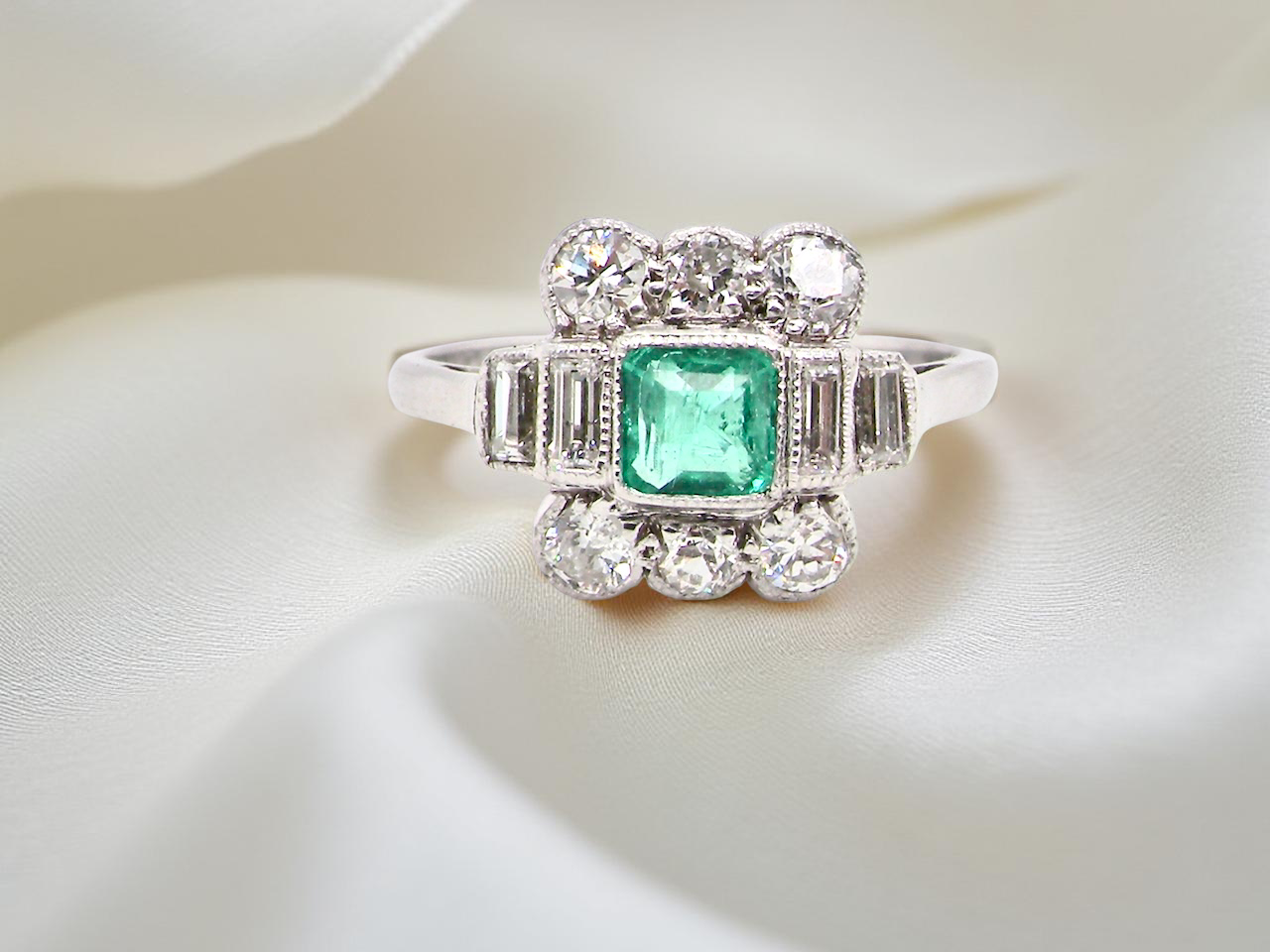An Art Deco Emerald and Diamond ring
